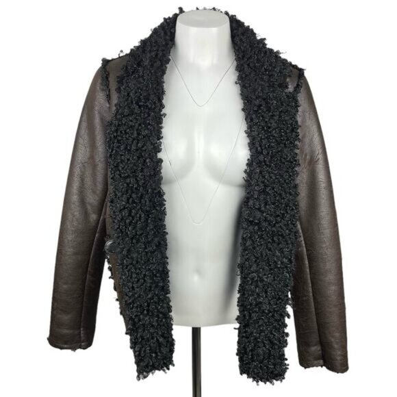 SOSKEN Studios X Marisa Minicucci Faux Suede Leather Jacket Sz Medium - Picture 2 of 6